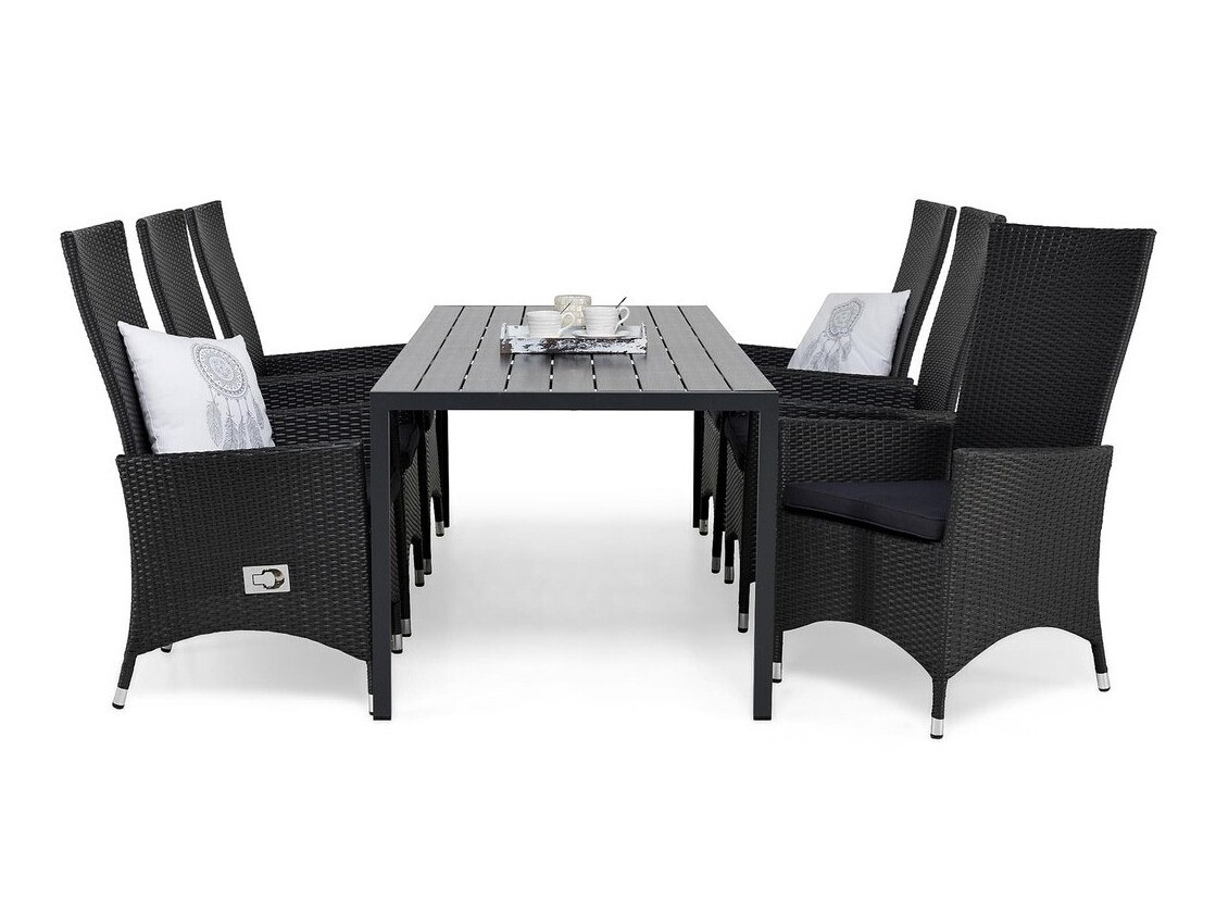 Conjunto de mesa y sillas Comfort Garden 1598 (Gris oscuro)