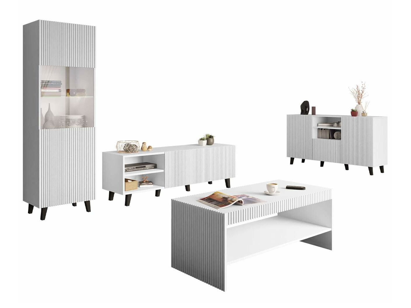 Conjunto de salón Dicto (Blanco)