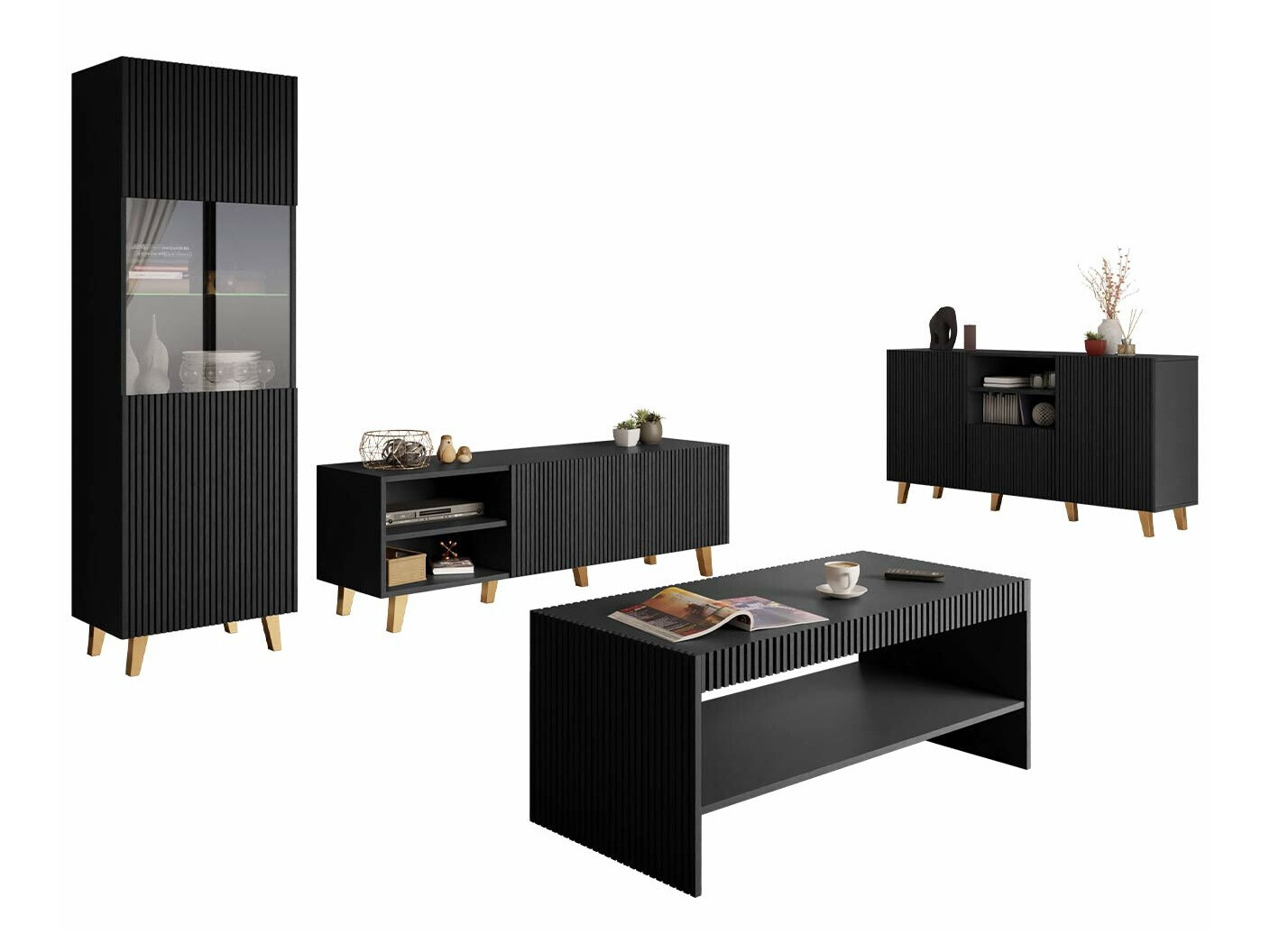 Conjunto de salón Dicto (Negro)