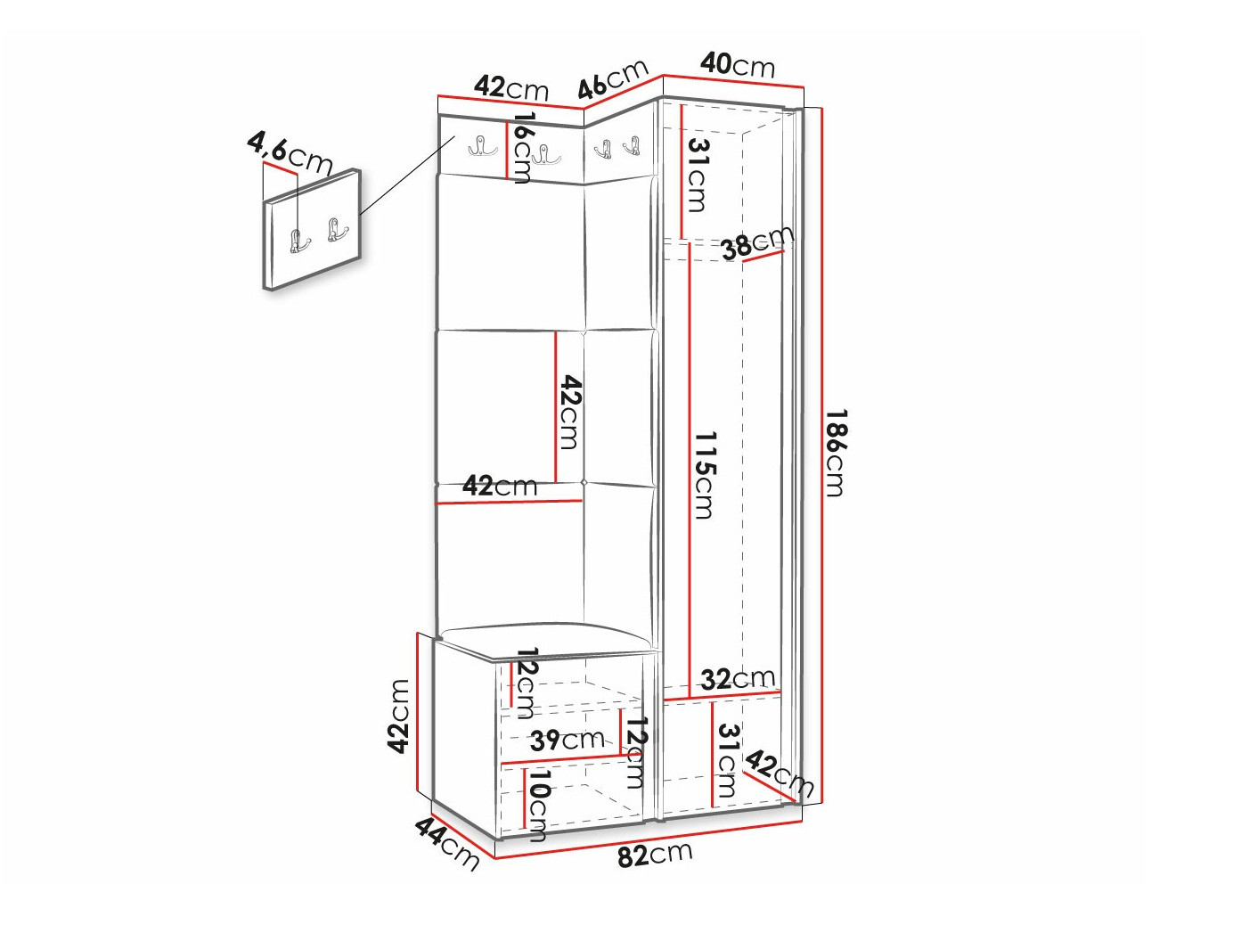 Conjunto para recibidor Hartford 390 (Manila 09)