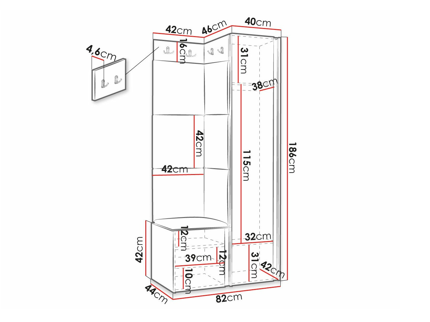 Conjunto para recibidor Hartford 390 (Manila 16)