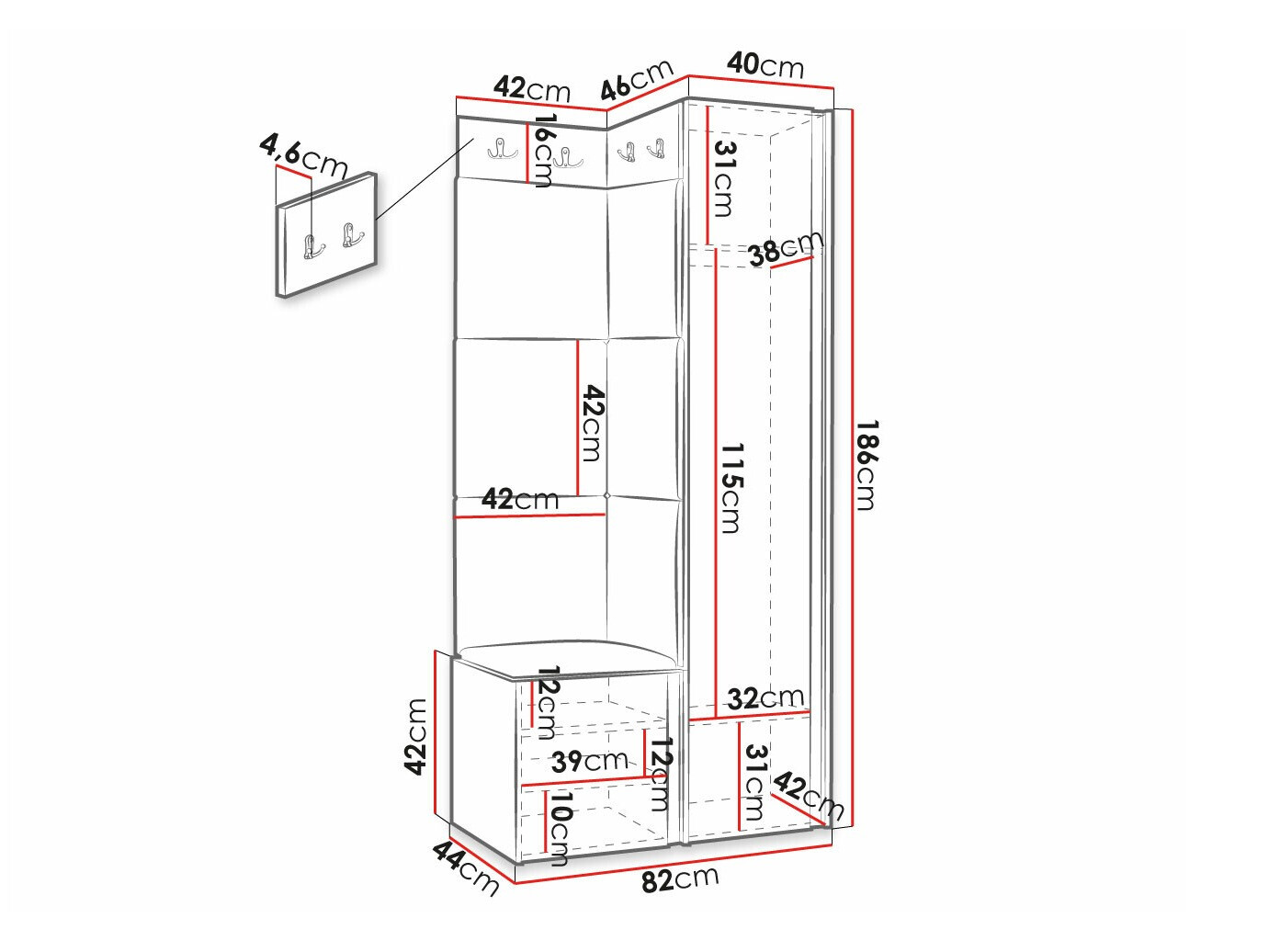 Conjunto para recibidor Hartford 391 (Manila 18)