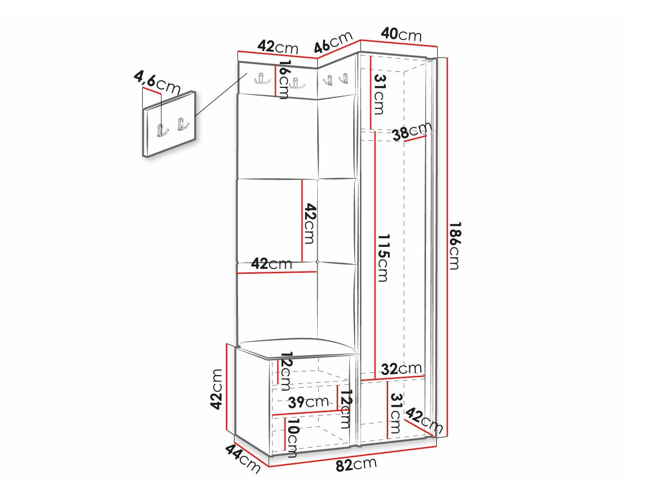Conjunto para recibidor Hartford 391 (Manila 35)