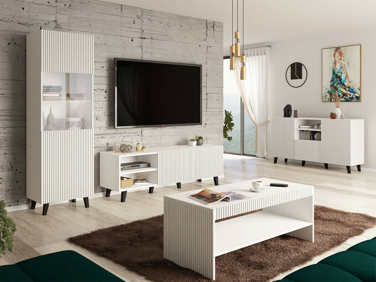 Mueble TV Levmari 102 (Blanco + Negro)