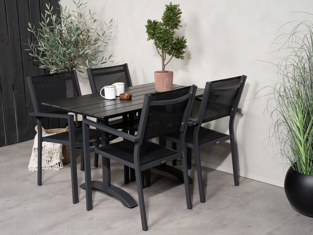 Conjunto de mesa y sillas Dallas 3469 (Negro)