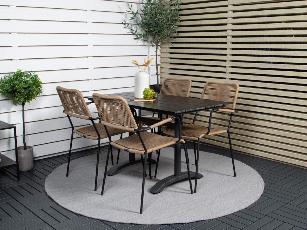 Conjunto de mesa y sillas Dallas 2283 (Marrón + Negro)