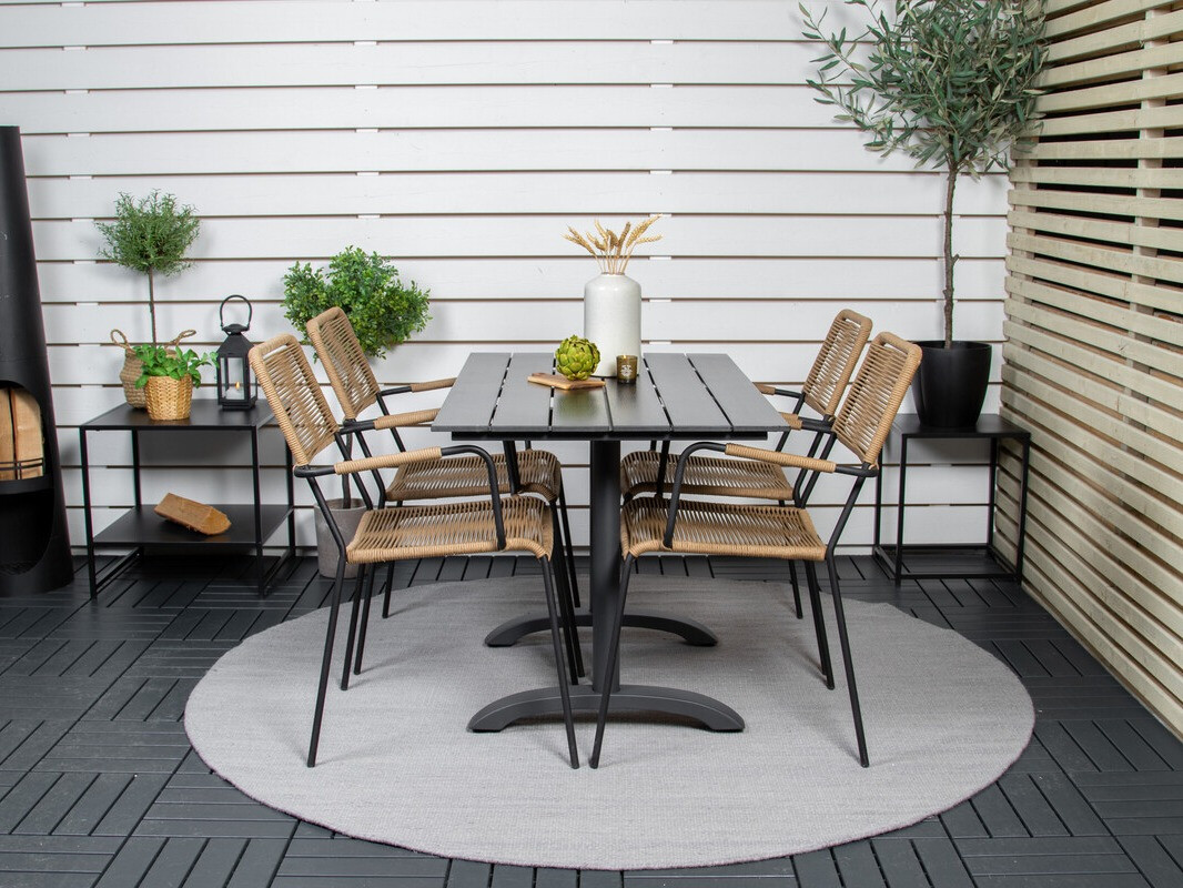 Conjunto de mesa y sillas Dallas 2283 (Marrón + Negro)