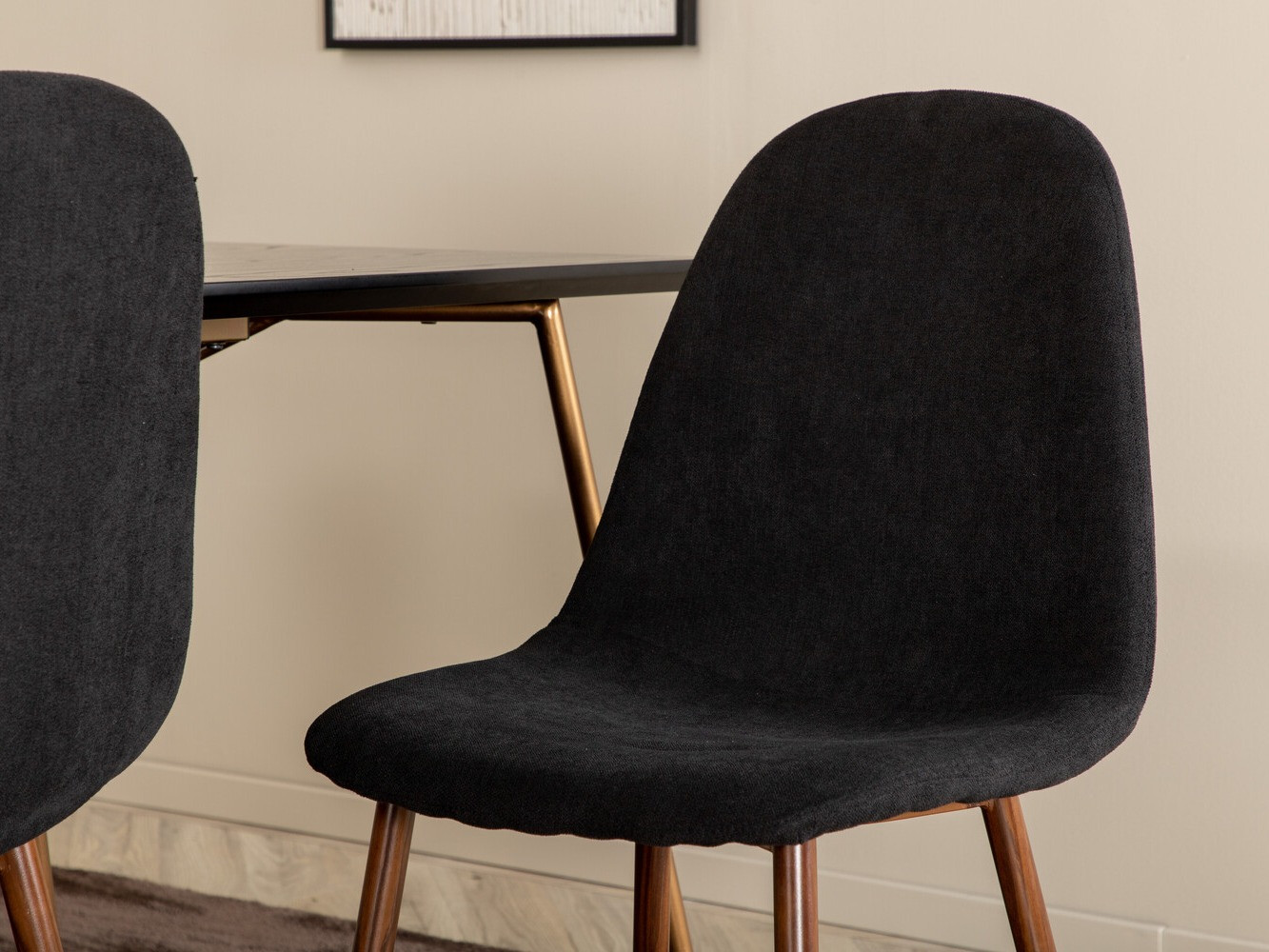 Conjunto de mesas y sillas para comedor Dallas 2713 (Negro + Nogal)