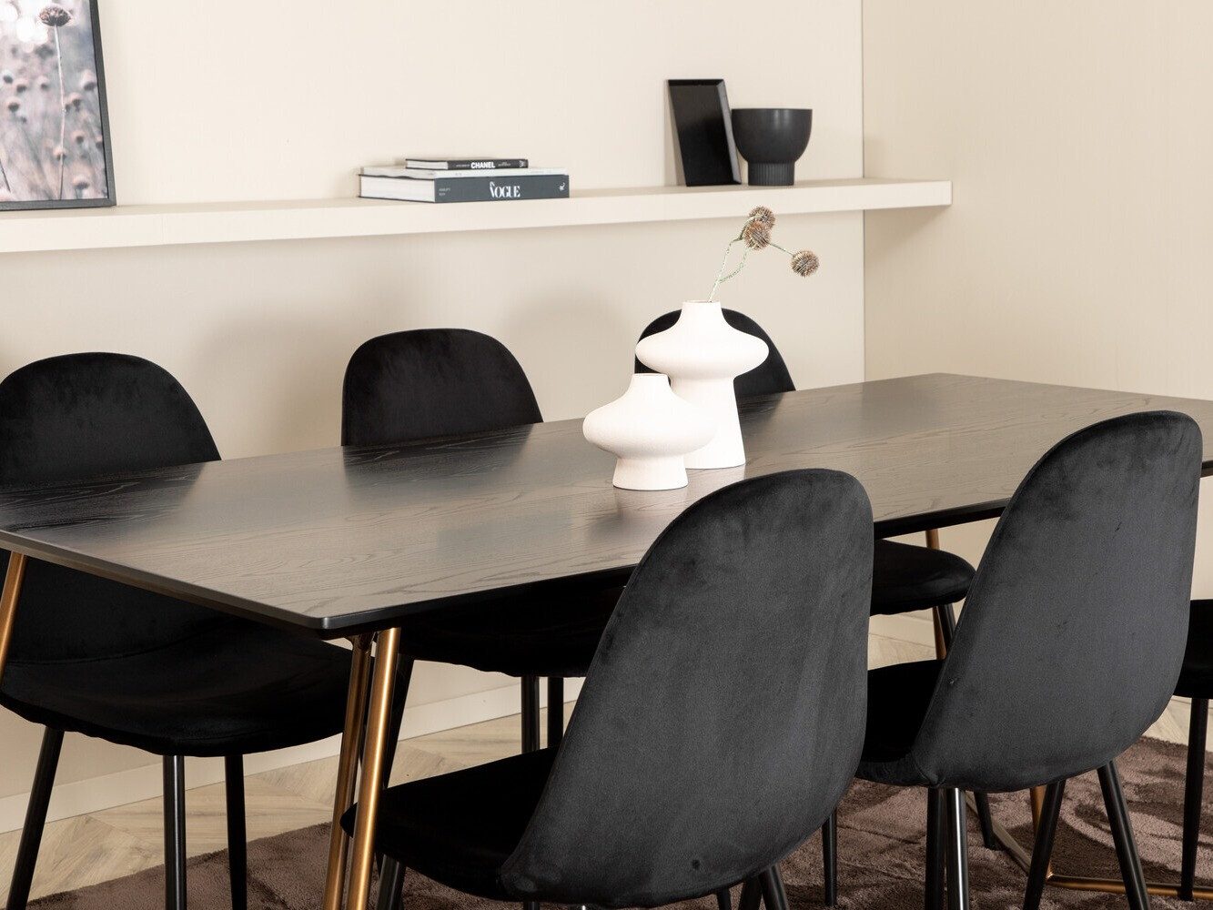 Conjunto de mesas y sillas para comedor Dallas 2713 (Negro)