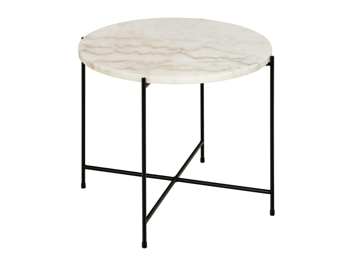 Mesa auxiliar Norsica 608 (Mármol blanco + Negro)