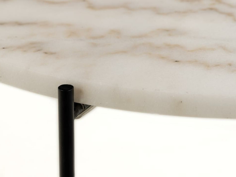 Mesa auxiliar Norsica 608 (Mármol blanco + Negro)