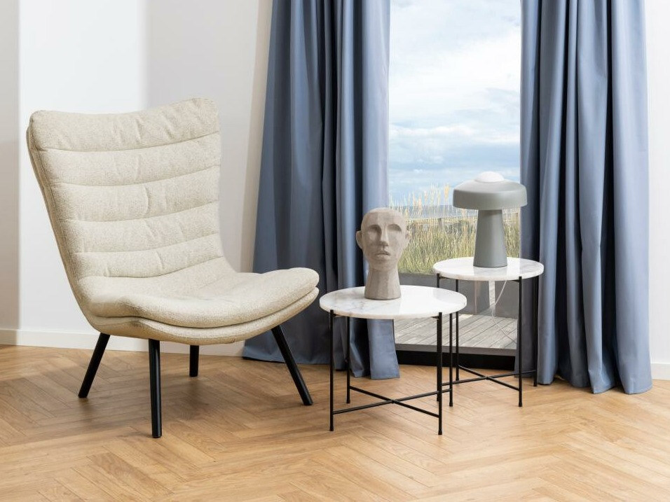 Mesa auxiliar Norsica 608 (Mármol blanco + Negro)