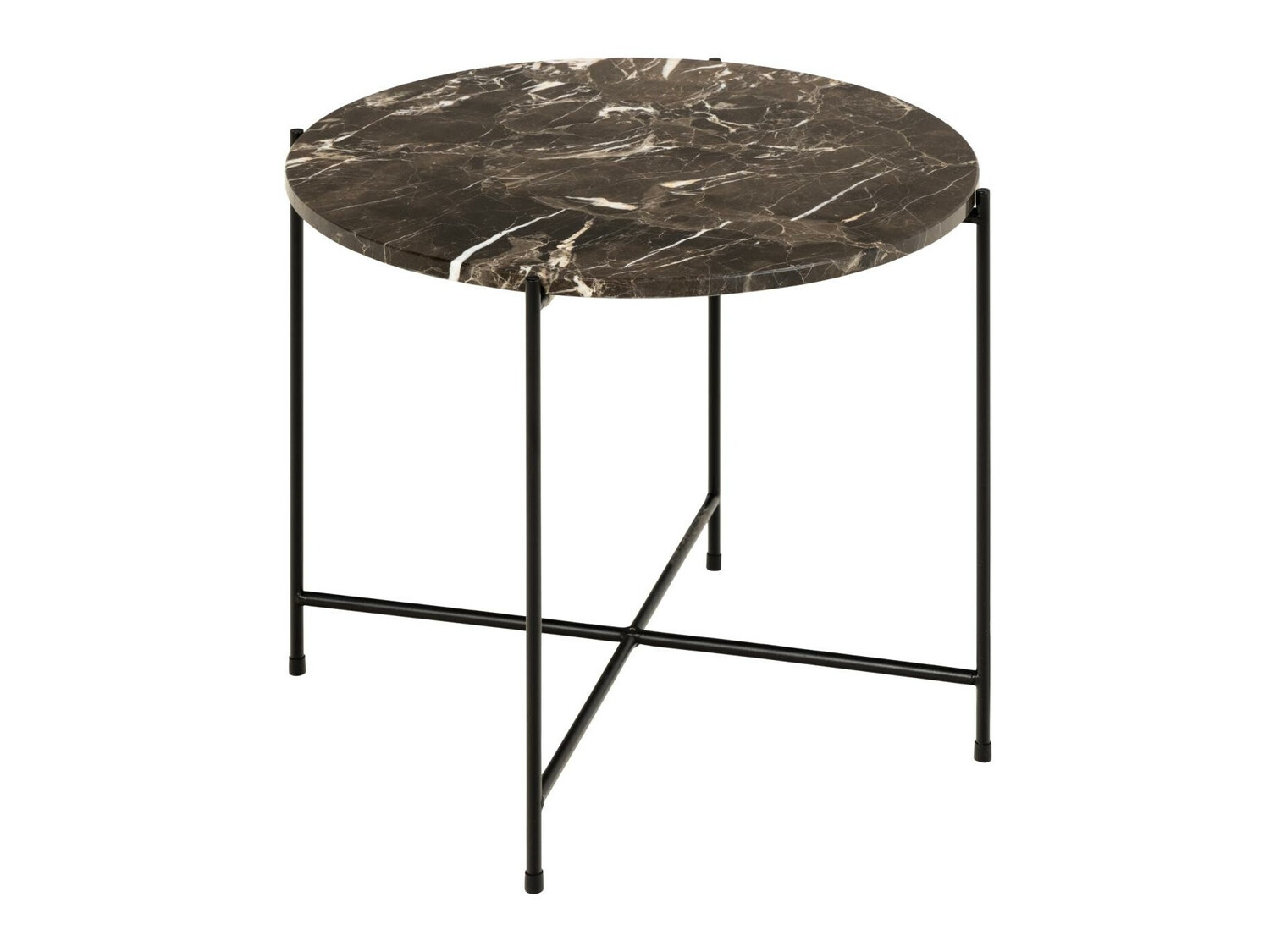 Mesa auxiliar Norsica 608 (Mármol marrón + Negro)