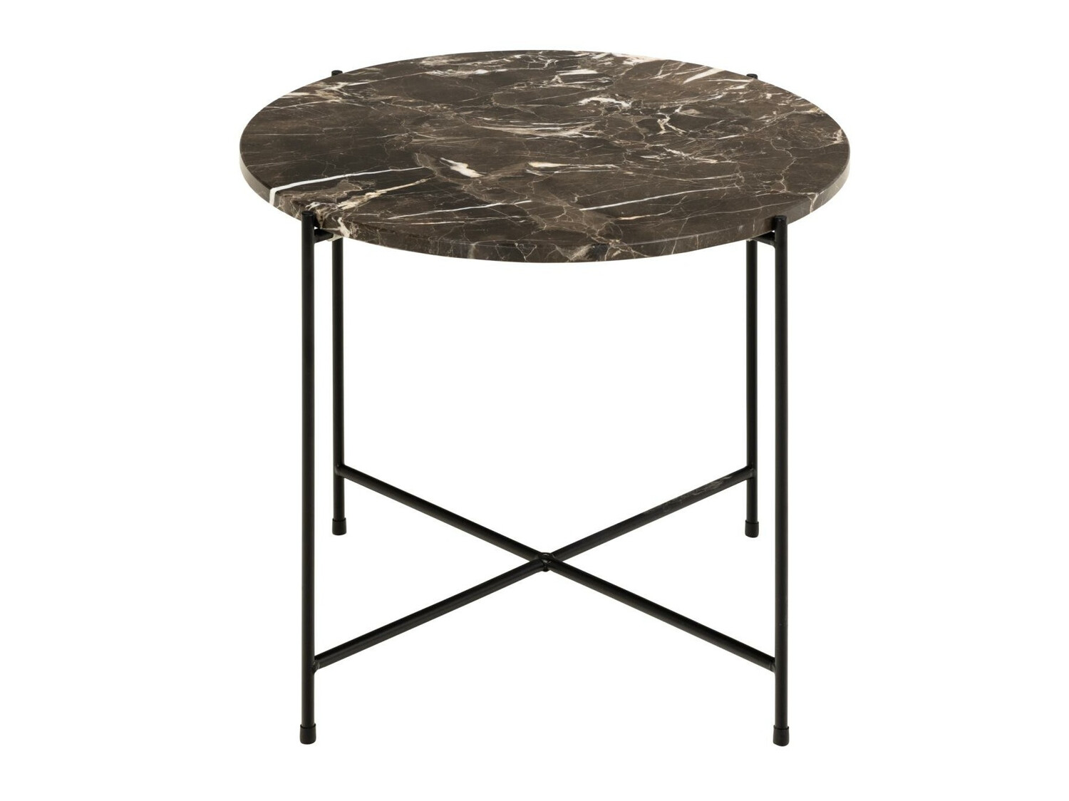 Mesa auxiliar Norsica 608 (Mármol marrón + Negro)