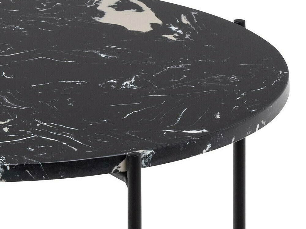 Mesa auxiliar Norsica 608 (Mármol negro + Negro)