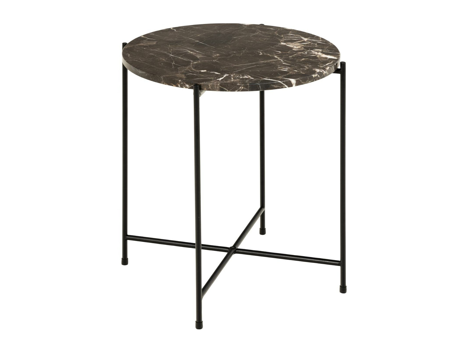 Mesa auxiliar Norsica 609 (Mármol marrón + Negro)