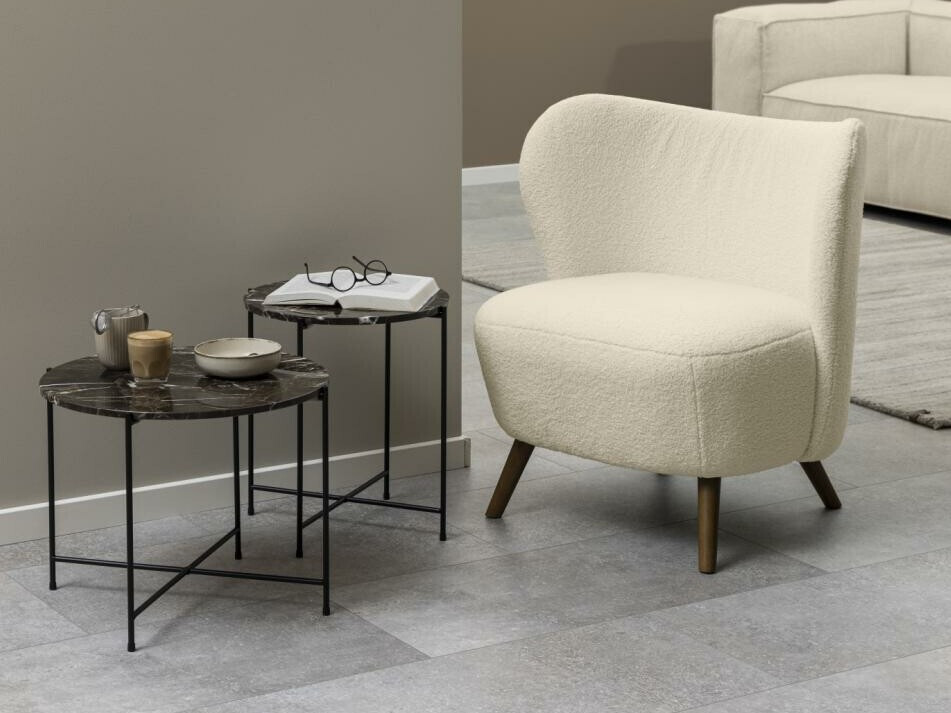 Mesa auxiliar Norsica 609 (Mármol marrón + Negro)