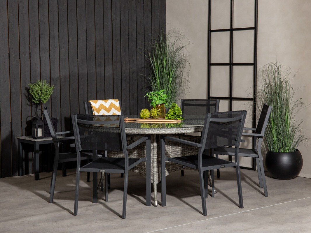 Conjunto de mesa y sillas Dallas 3480 (Negro)