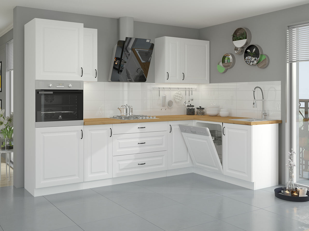 Conjunto de cocina modular Retro White 148