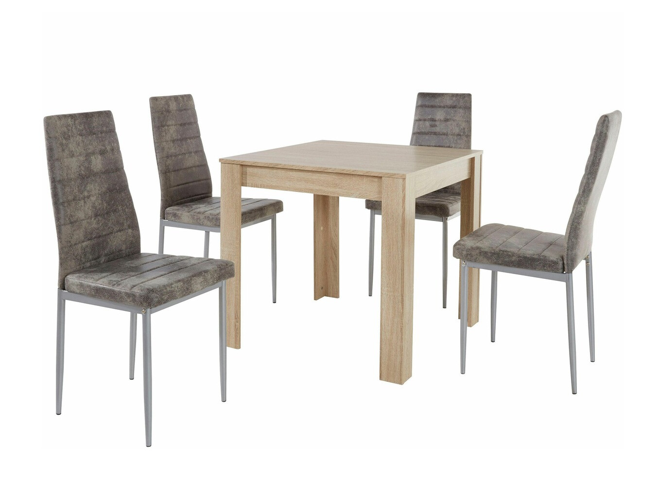 Conjunto de mesas y sillas para comedor Denton 1125 (Gris + Roble)
