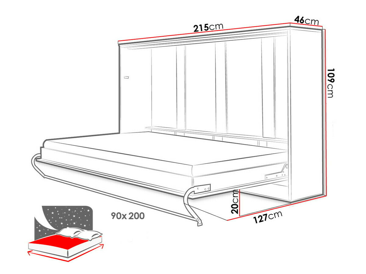 Cama plegable Concept Pro Lenart Levfere 109 (Blanco)
