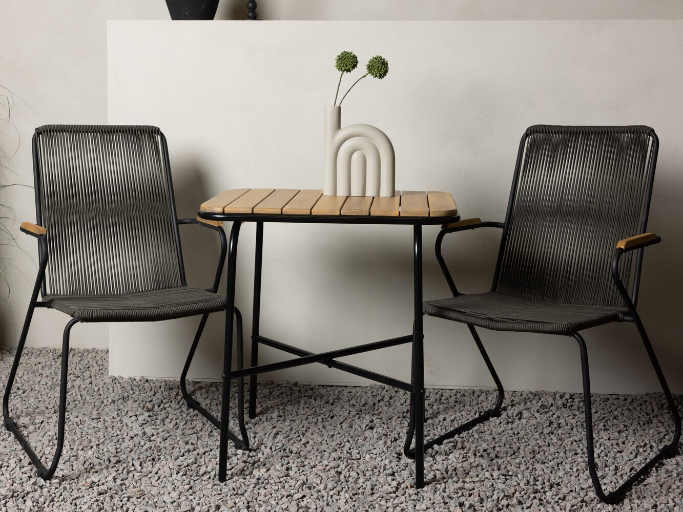 Conjunto de terraza Dallas 3514 (Gris oscuro + Negro)