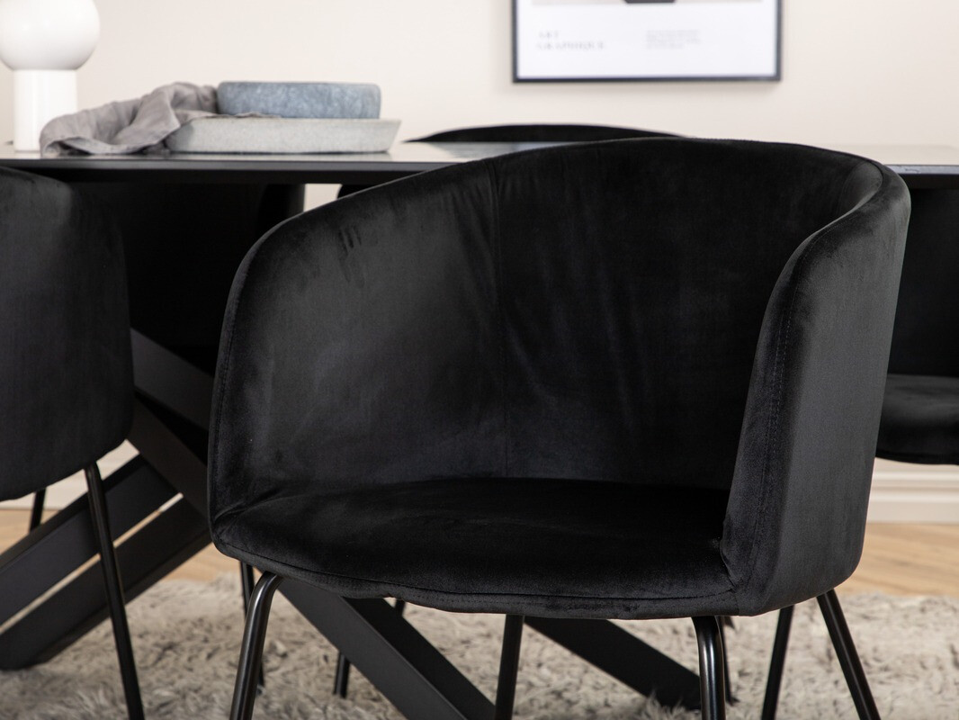 Conjunto de mesas y sillas para comedor Dallas 2691 (Negro)