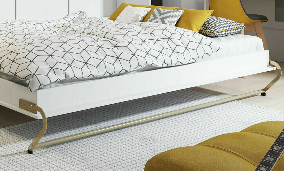 Cama plegable Concept Pro Lenart Levfere 109 (Blanco + Blanco brillante)