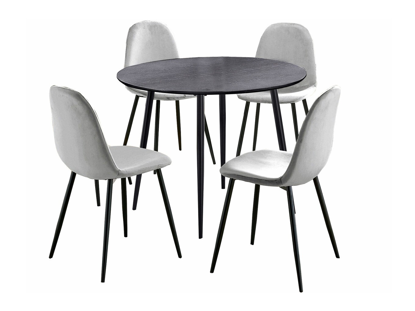 Conjunto de comedor Denton 815 (Negro + Gris)