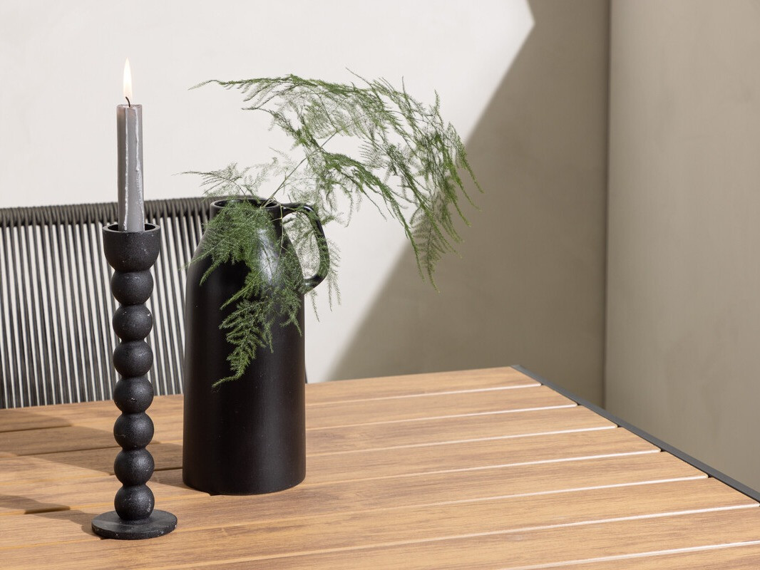 Conjunto de mesa y sillas Dallas 3614 (Gris oscuro + Negro)