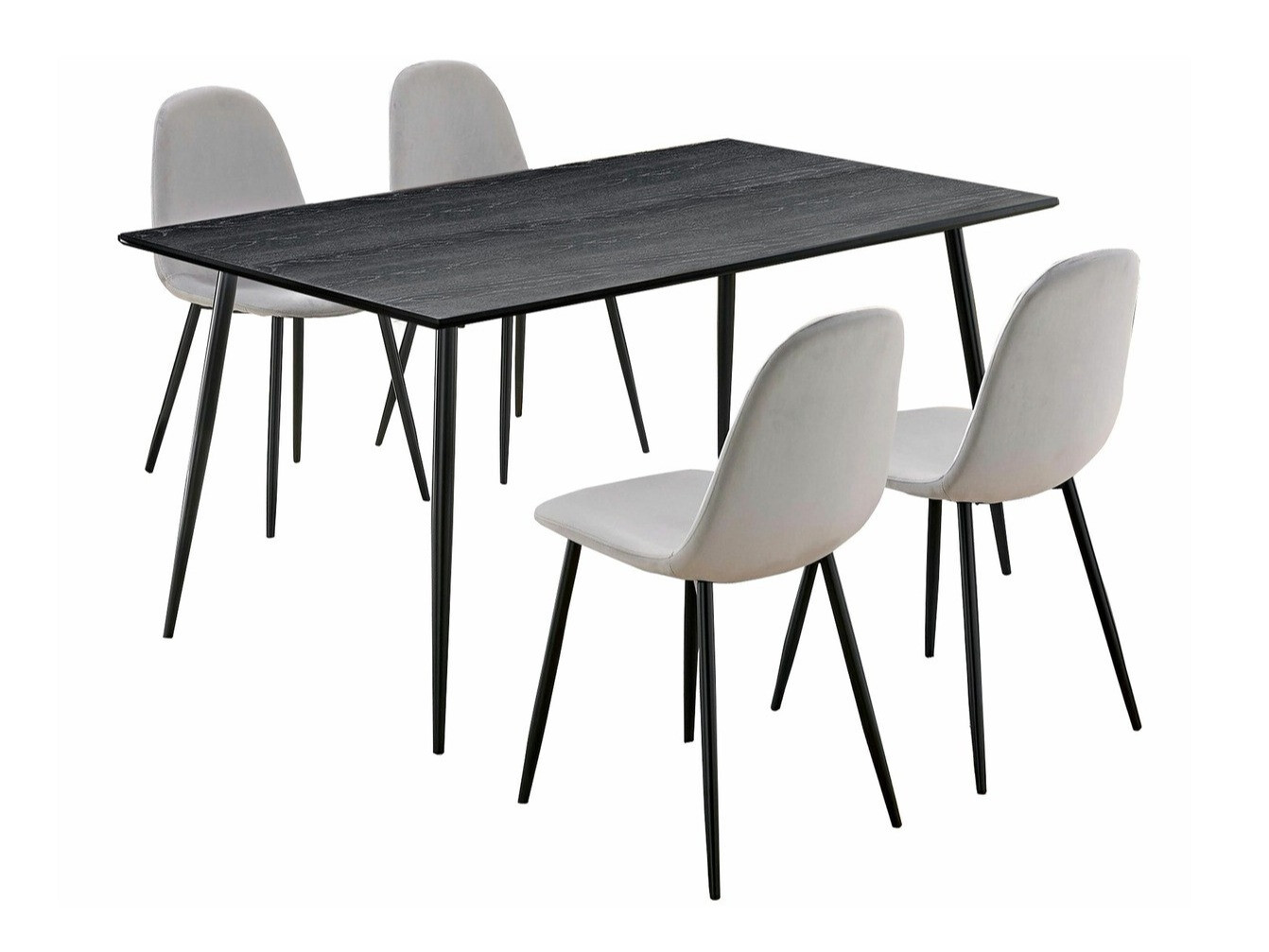 Conjunto de mesas y sillas para comedor Denton 817 (Negro + Gris)