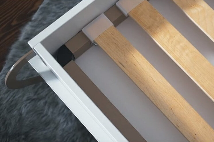 Cama plegable Concept Pro Lenart IV (Blanco + Blanco brillante)