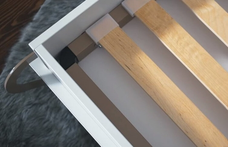 Cama plegable Concept Pro Lenart Levfere 109 (Blanco + Blanco brillante)