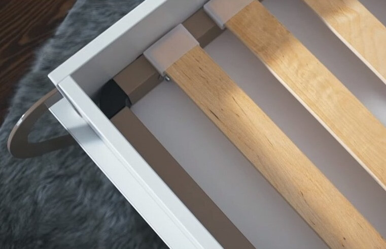 Cama plegable Concept Pro Lenart Levfere 109 (Blanco + Blanco brillante)