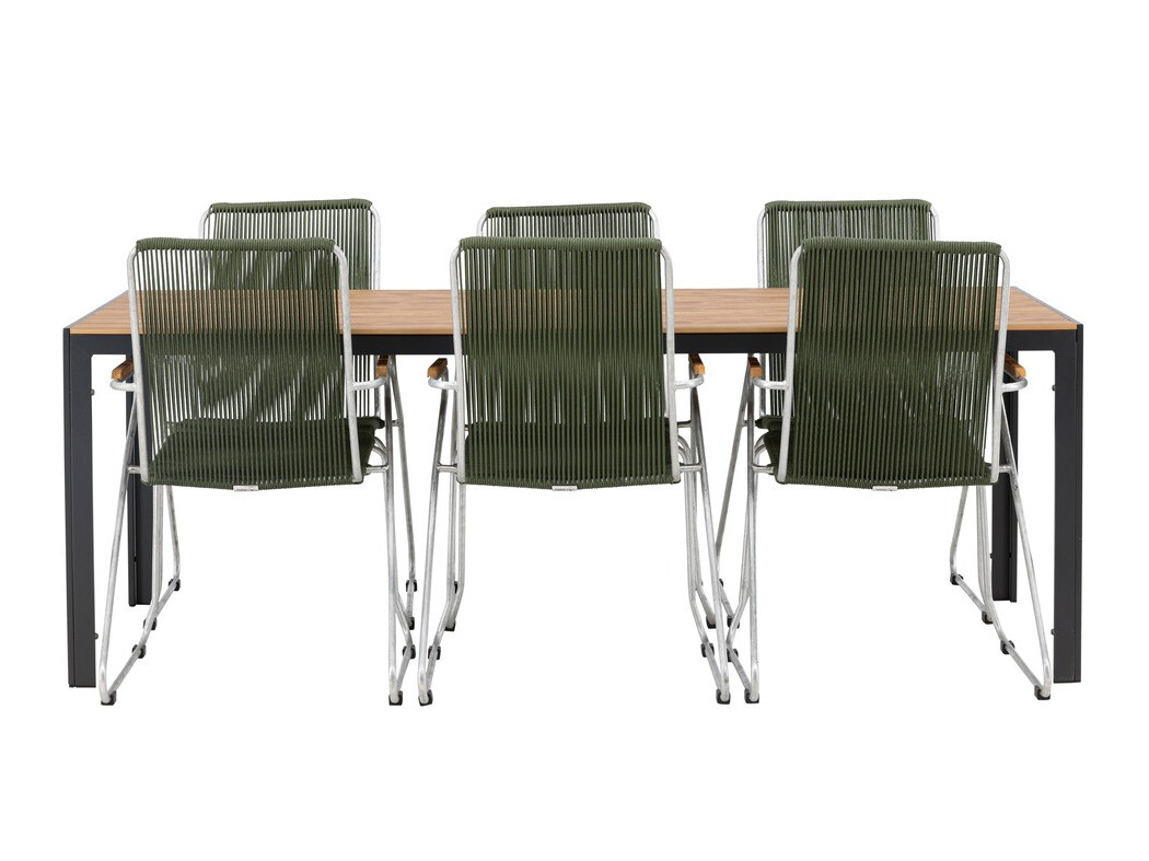 Conjunto de mesa y sillas Dallas 3627 (Verde + Plata)