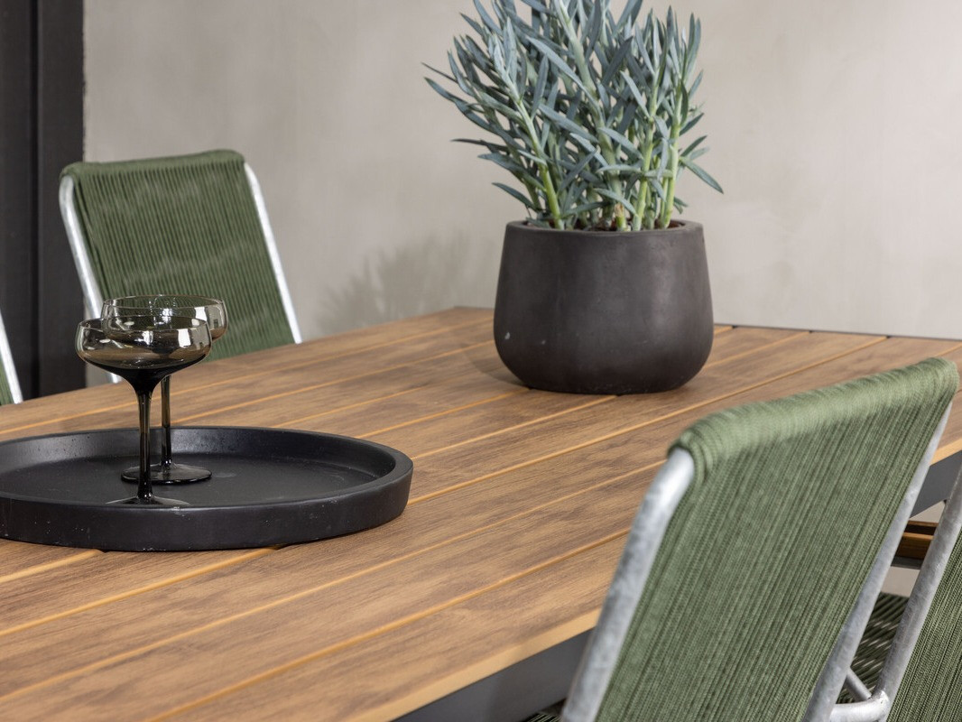 Conjunto de mesa y sillas Dallas 3627 (Verde + Plata)