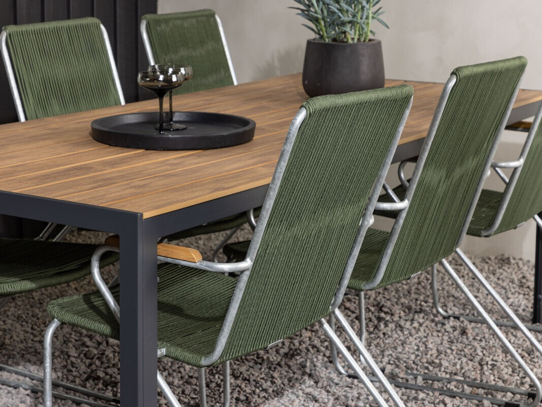 Conjunto de mesa y sillas Dallas 3627 (Verde + Plata)