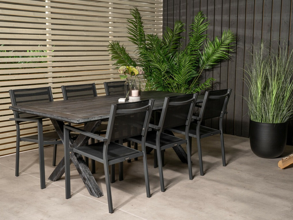Conjunto de mesa y sillas Dallas 3641 (Negro)