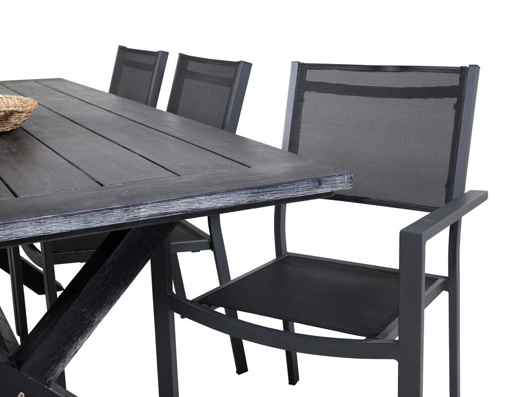 Conjunto de mesa y sillas Dallas 3641 (Negro)
