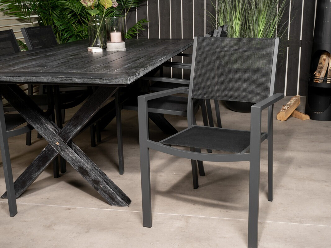 Conjunto de mesa y sillas Dallas 3641 (Negro)
