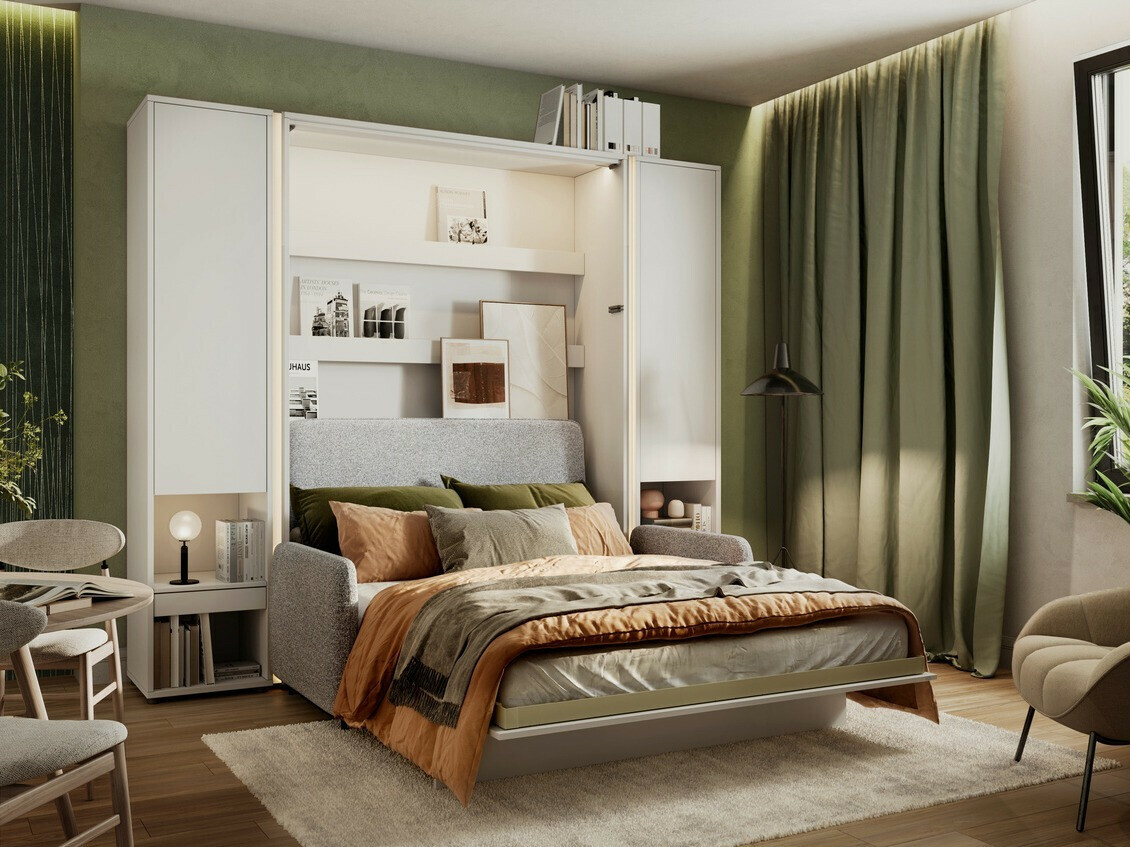 Conjuntos de muebles Concept Pro Lenart Levfere 139 (Blanco + Gris)