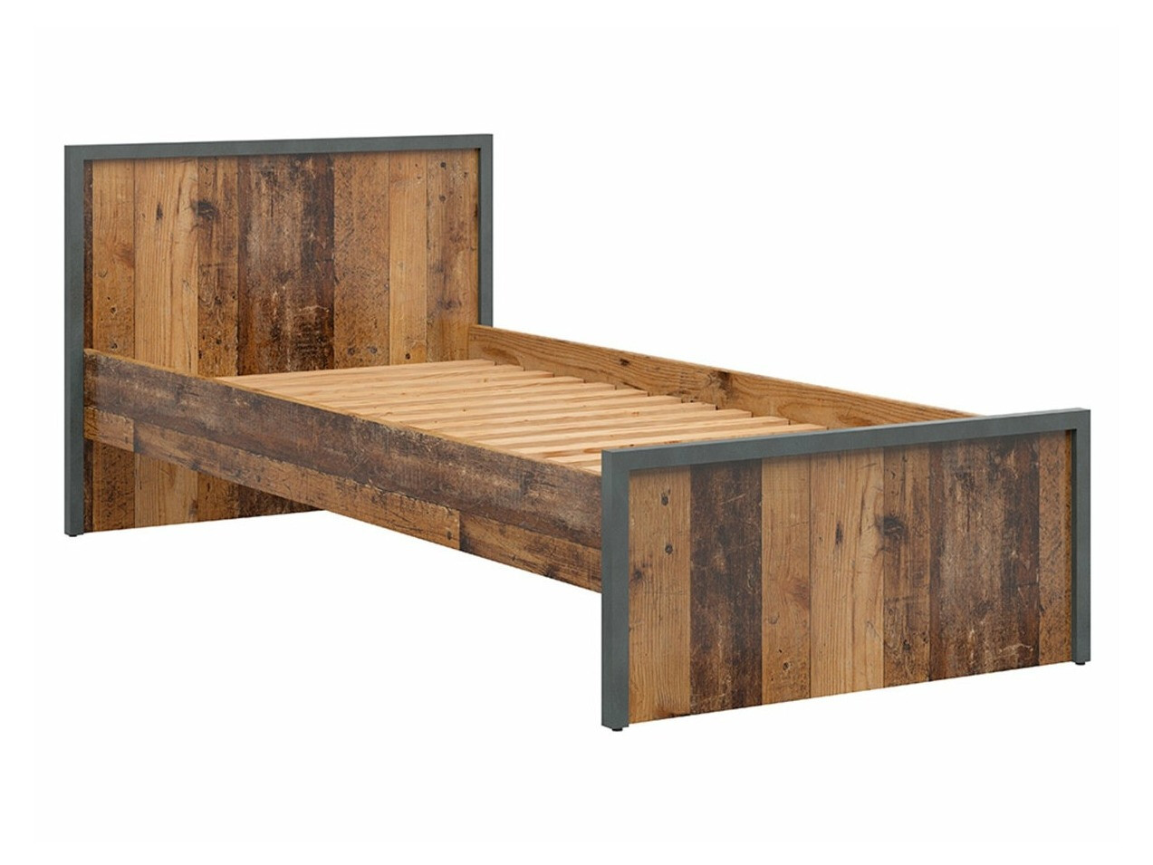 Cama Belsera 104 (Marrón + Madera gris)