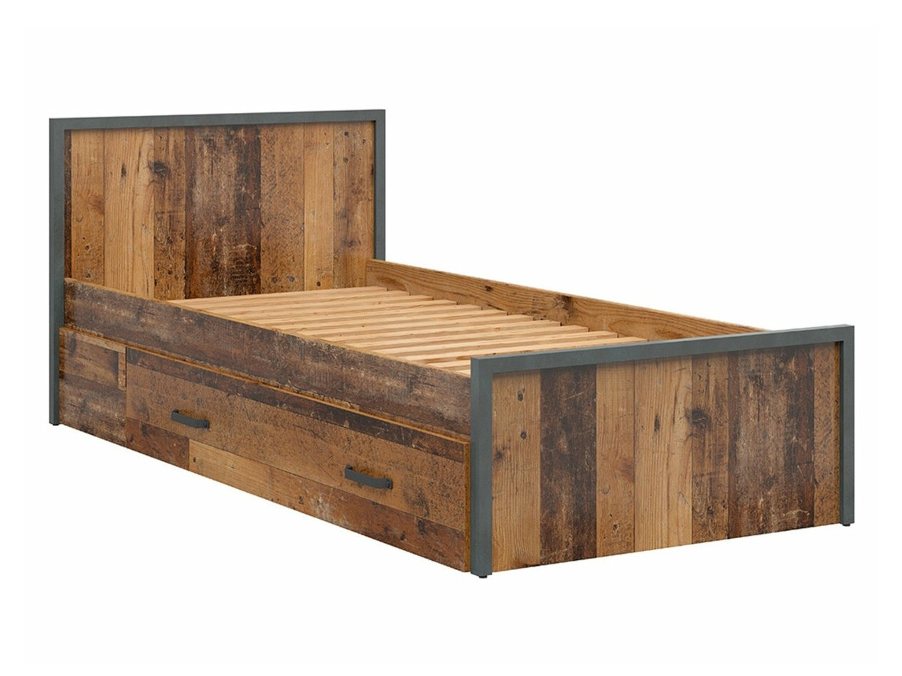 Cama Belsera 104 (Marrón + Madera gris)