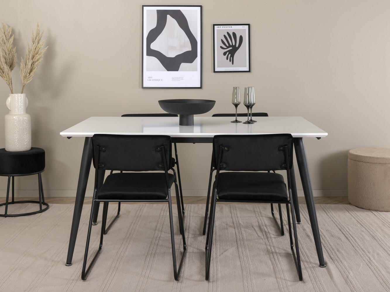 Conjunto de comedor Dallas 2736 (Negro)