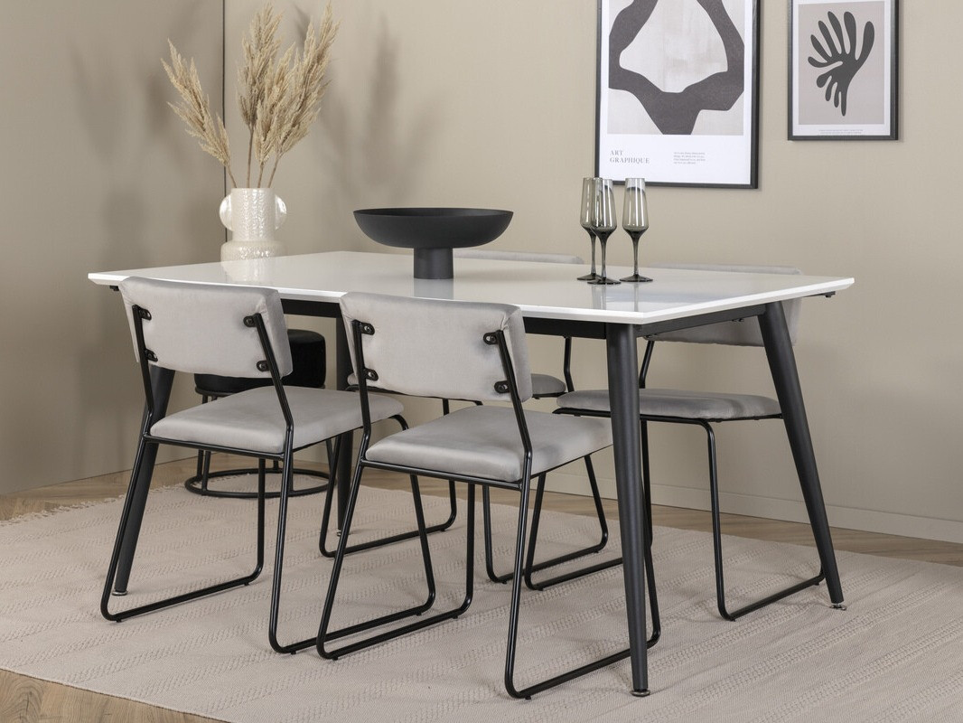 Conjunto de mesas y sillas para comedor Dallas 2736 (Gris + Negro)