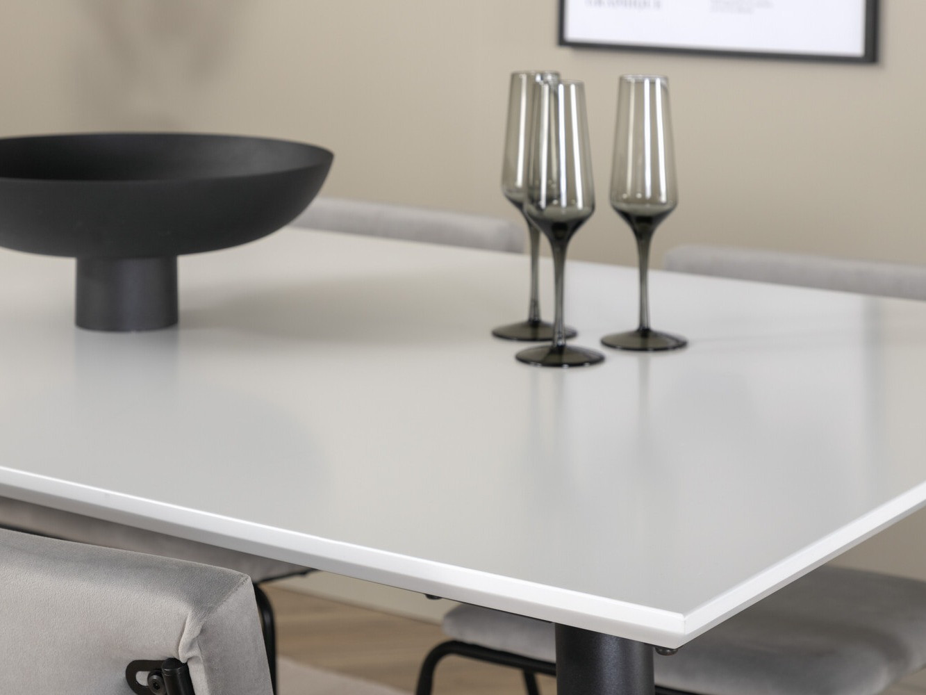 Conjunto de mesas y sillas para comedor Dallas 2736 (Gris + Negro)