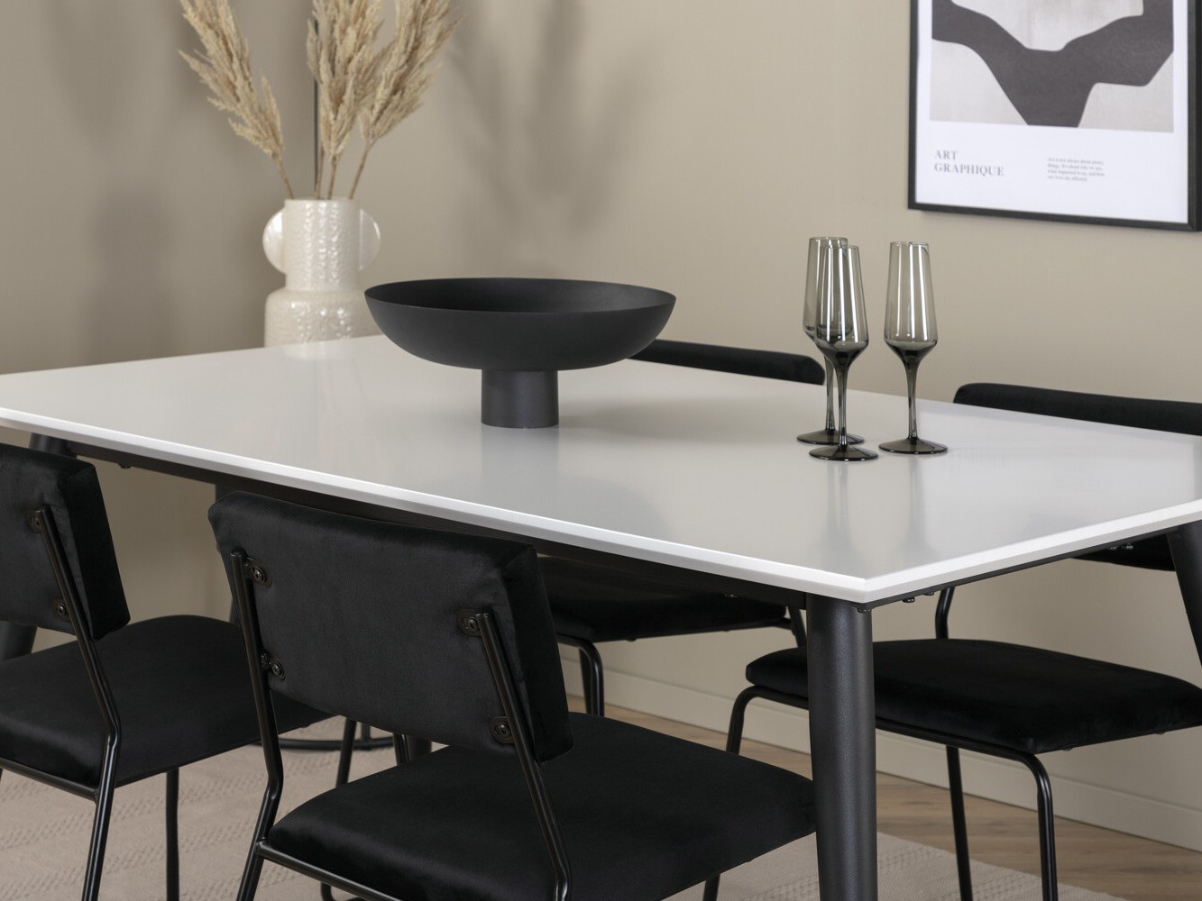 Conjunto de mesas y sillas para comedor Dallas 2736 (Negro)