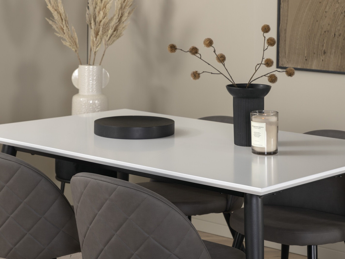 Conjunto de mesas y sillas para comedor Dallas 2738 (Gris + Negro)