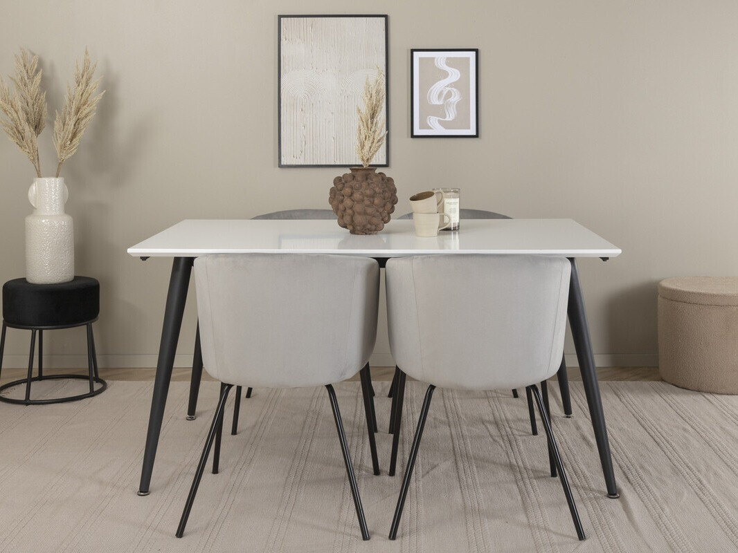 Conjunto de mesas y sillas para comedor Dallas 2739 (Gris + Negro)