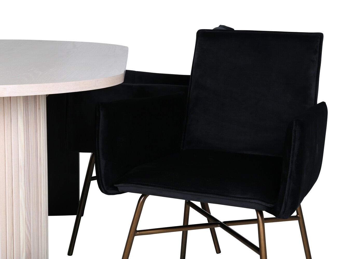 Conjunto de mesas y sillas para comedor Dallas 2751 (Negro + Cobre)